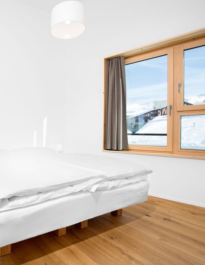 Schlafzimmer Ferienwohnung Melchsee Frutt