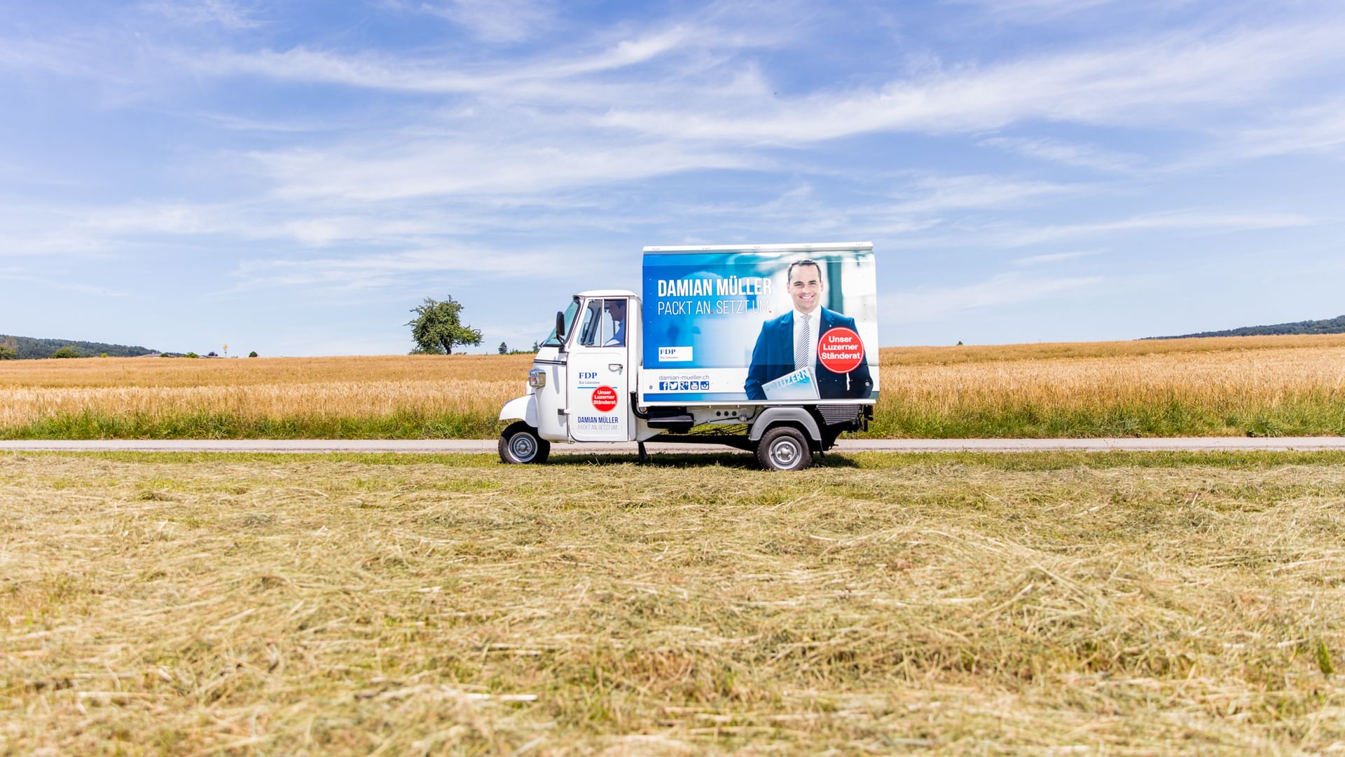 Müller Mobil auf dem Feld