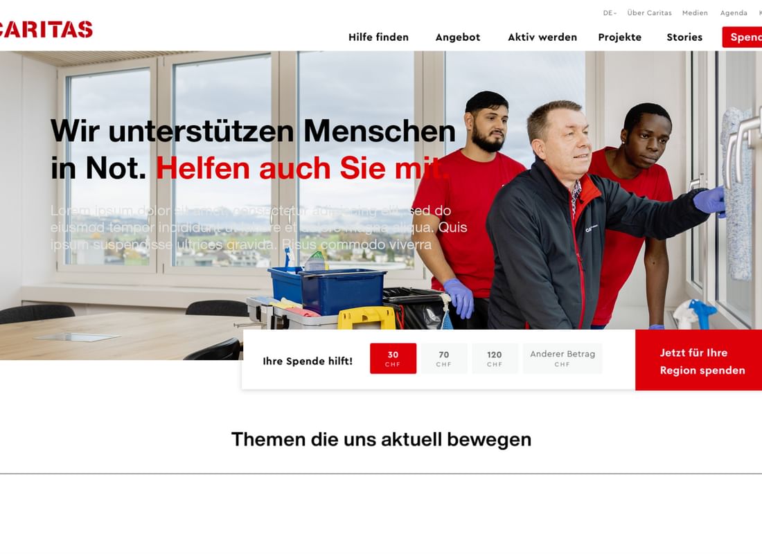 Caritas imagebild layout